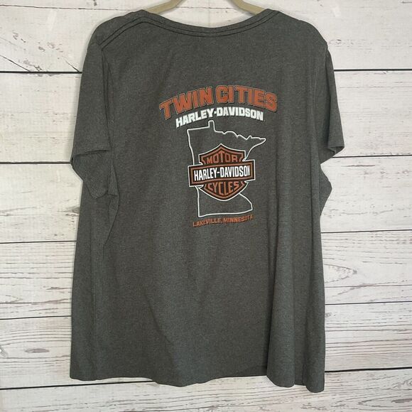 Harley Davidson Womens‎ Sz 1X Gray Short Sleeve Cotton T-Shirt Twin Cities, MN - Picture 6 of 8